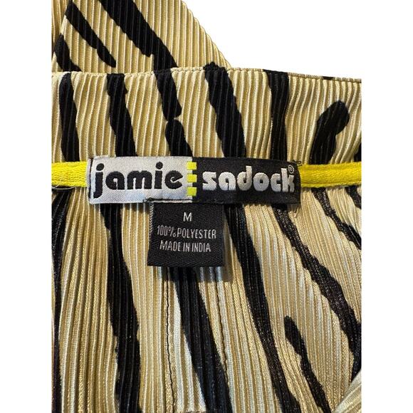 Vintage Jamie Sadock Firework Beige/Red/Black Striped Long Sleeve Golf Top sz M - Picture 8 of 10